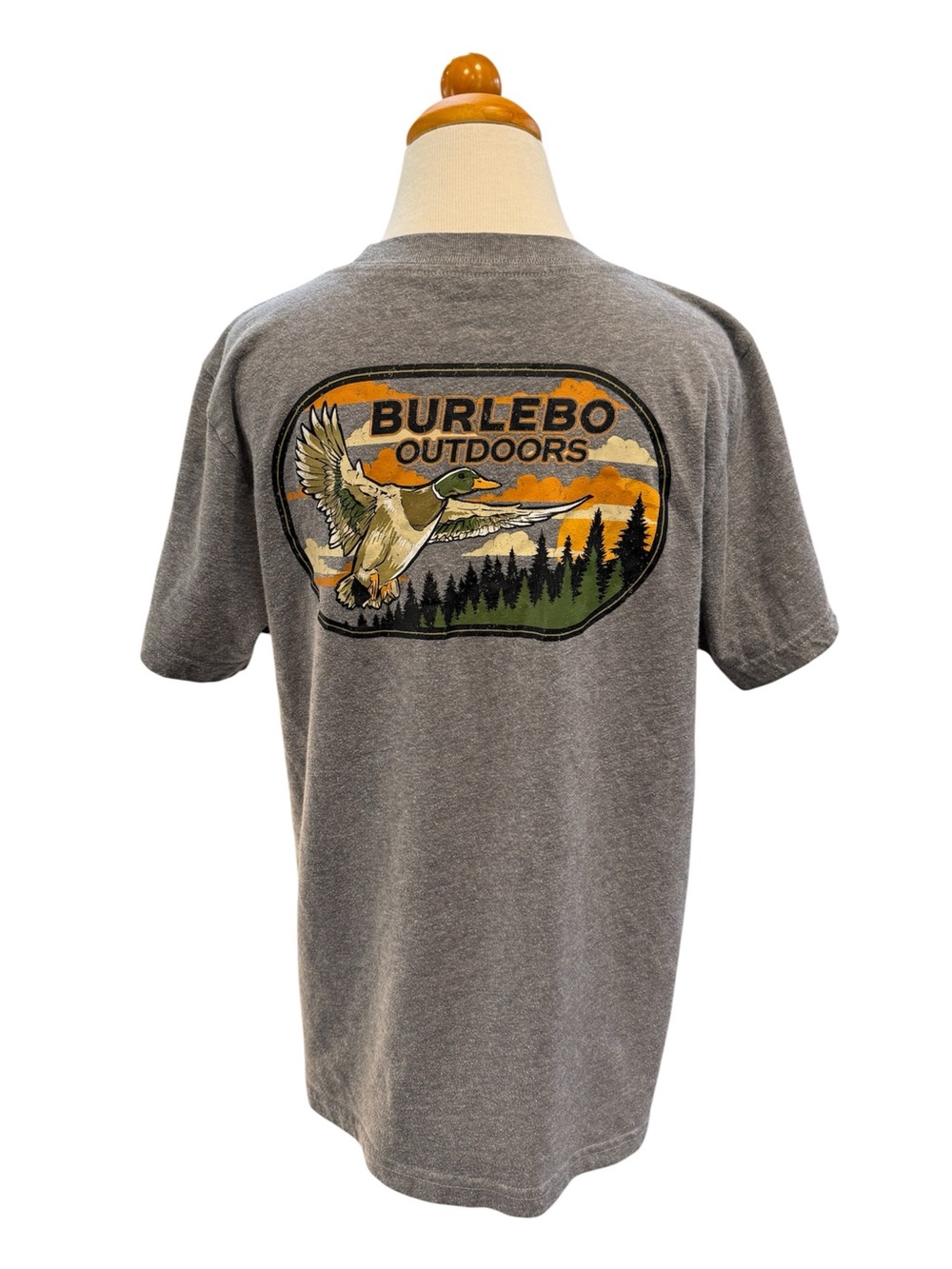 Burlebo Outdoors Timber Duck Tee in Dark Heather Grey. Youth size XL (14-16)
